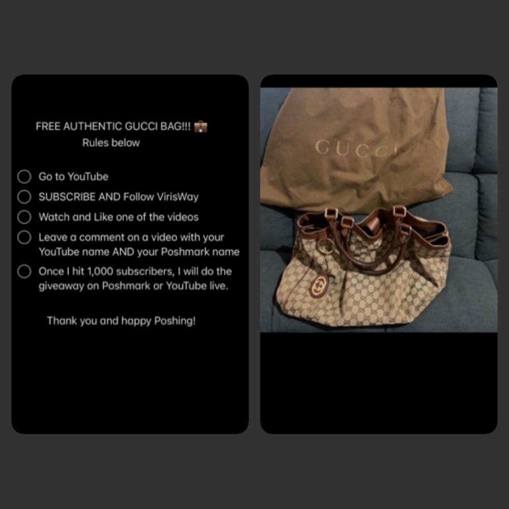 Authentic Gucci GG Canvas Sukey LG